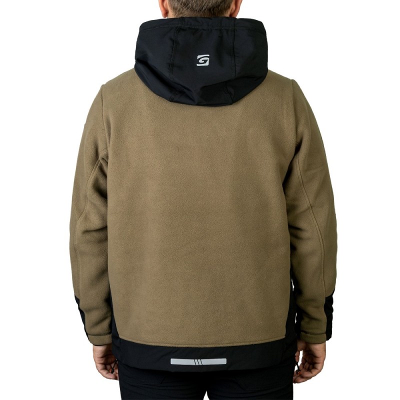 Куртка флисовая водонепронецаемая коричневая 562-WS-13