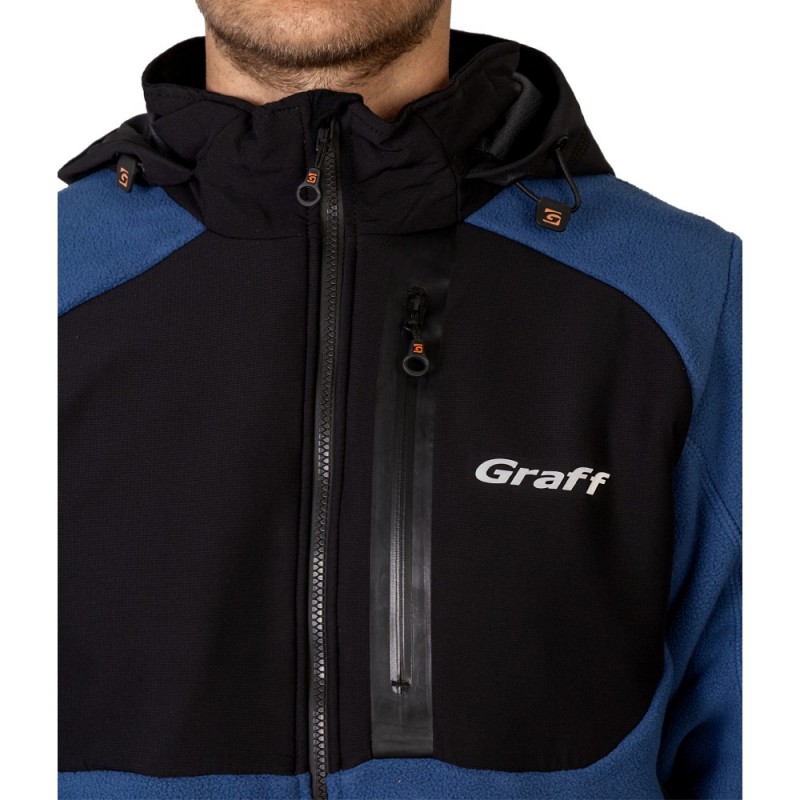 Куртка флисовая водонепронецаемая синяя 562-WS-3